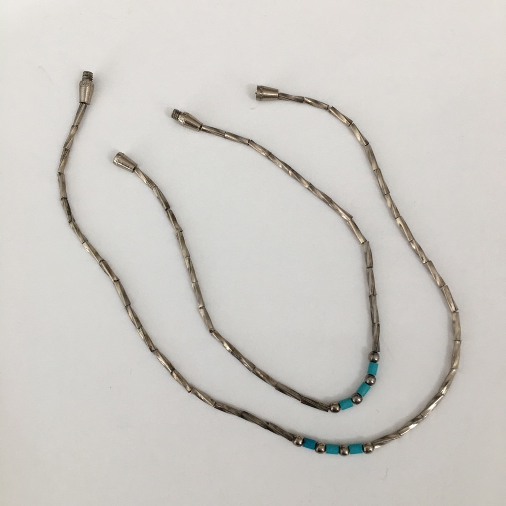 Zuni Turquoise silver bracelet & ankle chain set